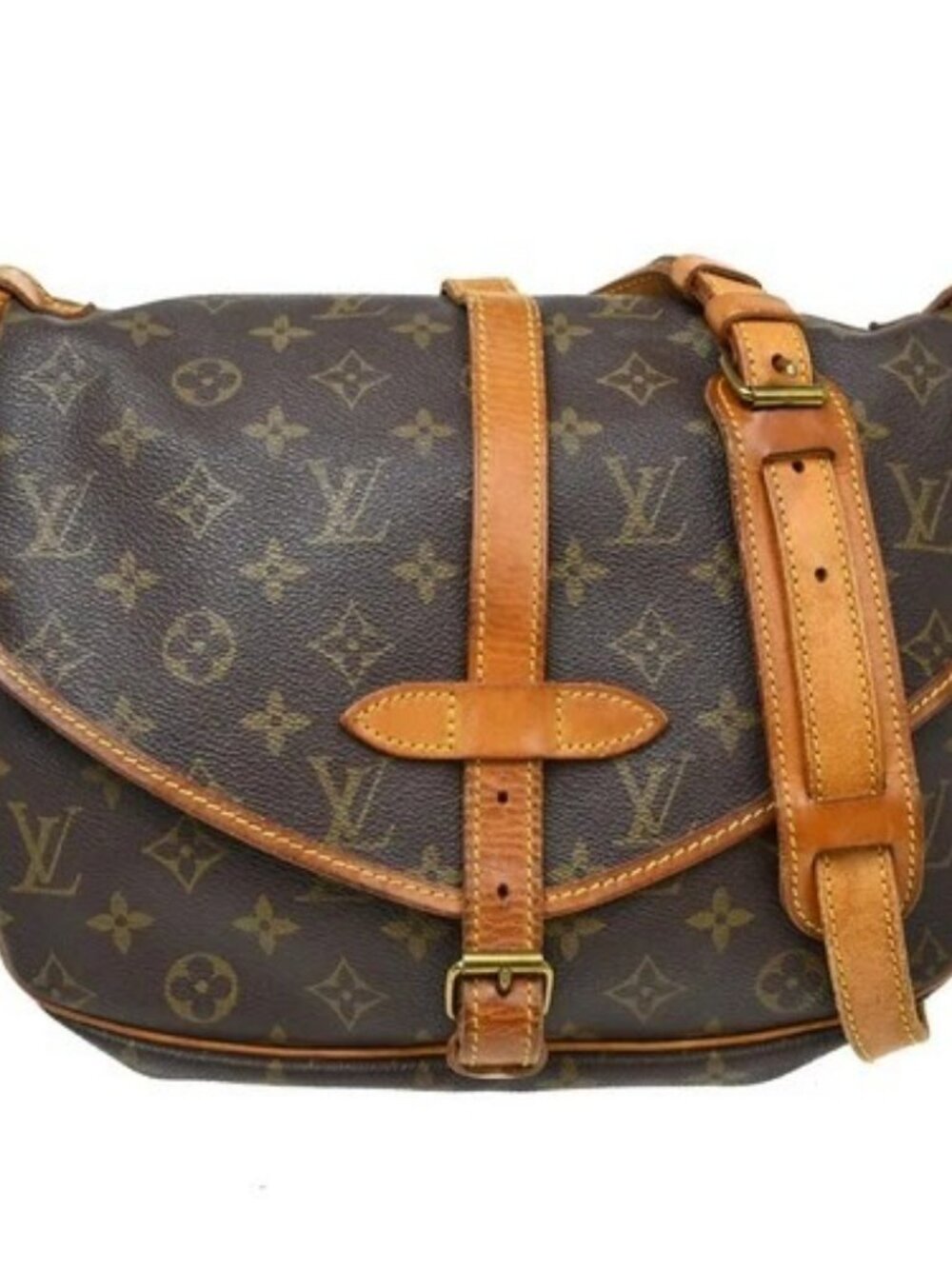 Best06 LOUIS VUITTON MONOGRAM SAUMUR 30 MESSENGER BAG M42256 AR1912 RQ03753